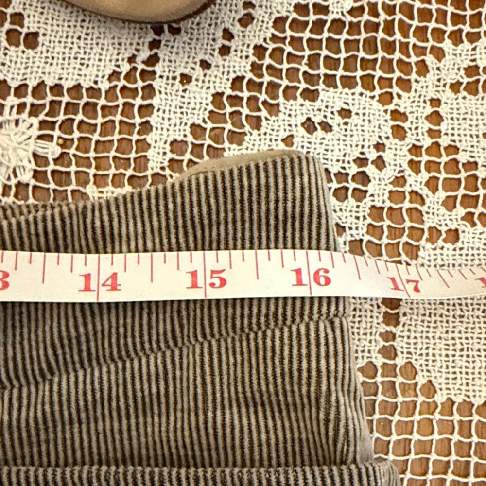 Elegant Women's brushes cotton pin strip Gray Pants - Picture 6 of 8